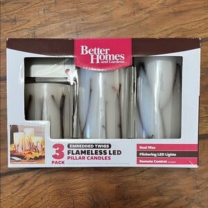 Set of 3 flameless LED pillar candles